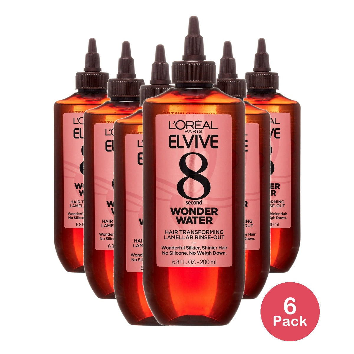 L'Oreal Paris Elvive Wonder Water Lamellar Rinse Out - 6.8 fl oz (Pack of 6)
