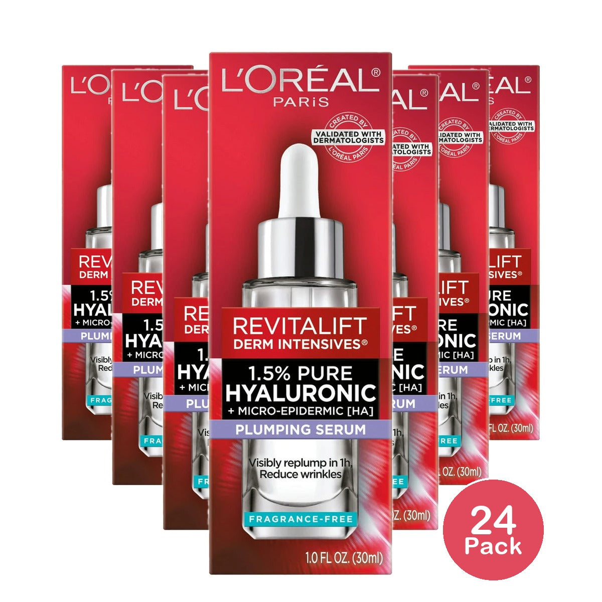 L'Oreal Paris Revitalift Derm Intensives Hyaluronic Acid Serum - 1 fl Oz (Pack of 24)