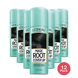 Loreal Paris Root Cover Up Dye Temporary Gray Concealer Spray Black 2Oz (Pack of 12)