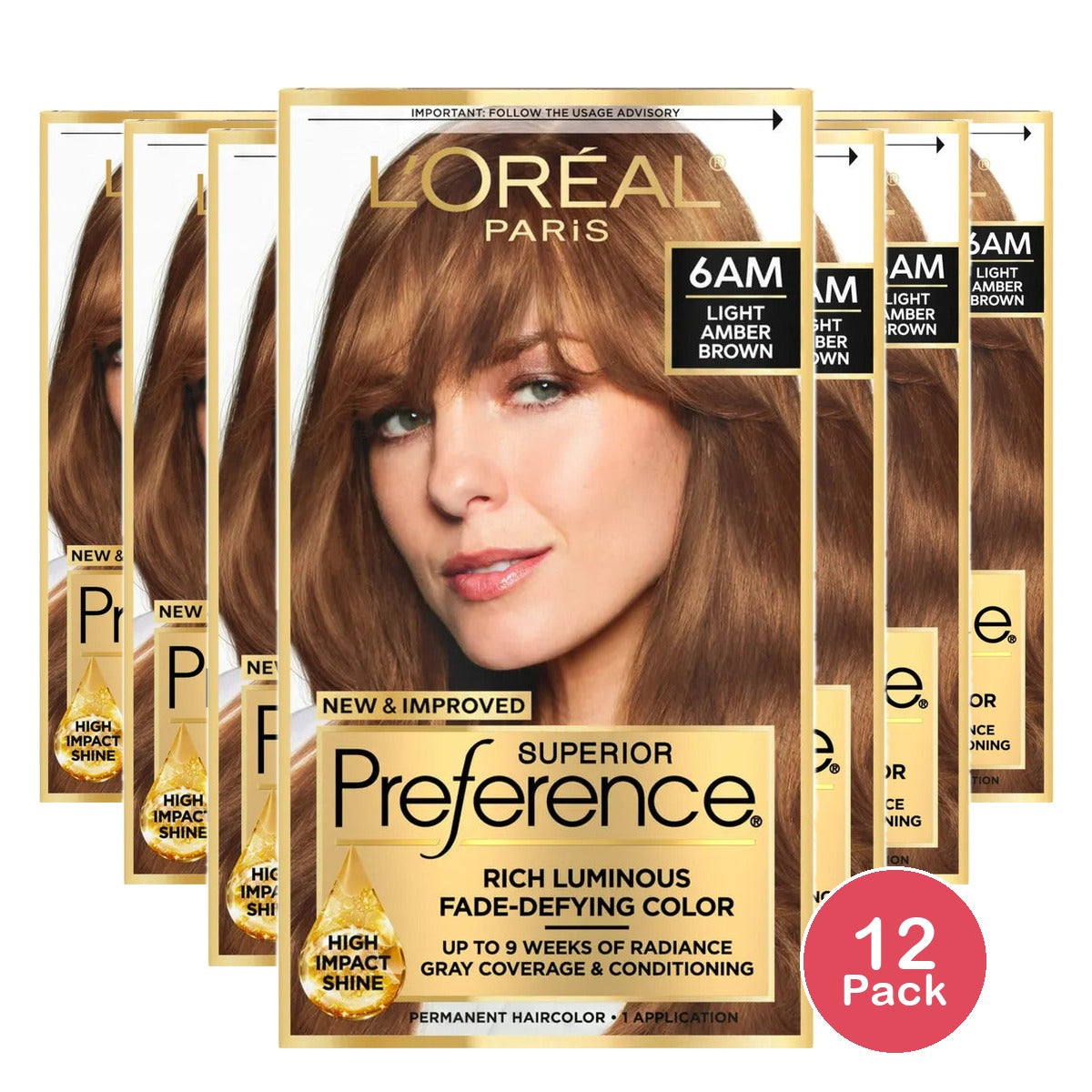 Loreal Preference Hair Color Light Amber Brown 6Amkit8Oz (Pack Of 12)