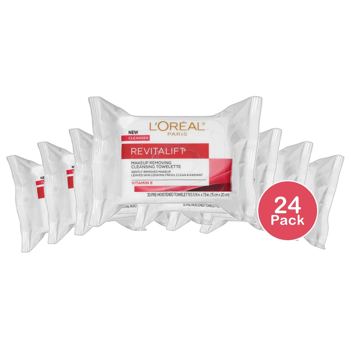 Loreal Revitalift Radiant Smoothing Wet Cleansing Towelettes (Pack Of 24)