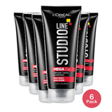 Loreal Studio Line Head Lock Mega Hard Hold Hair Gel Extreme Hold Curl And Frizz Control 6.8Oz (Pack of 6)