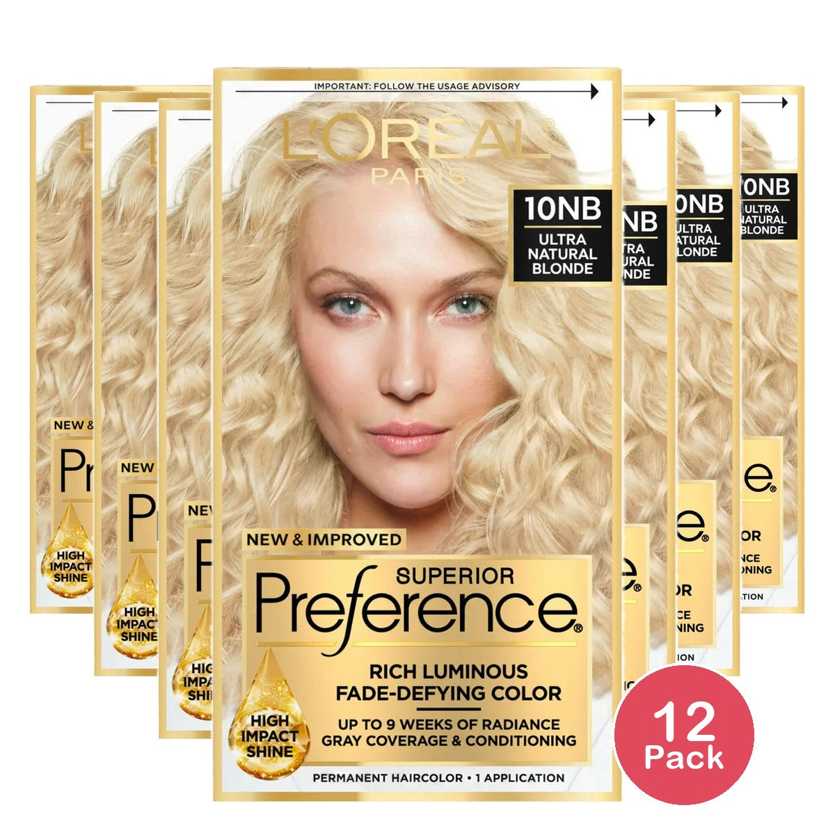 Loreal Superior Preference Hair Color 10Nb Ultimate Natural Blonde 8Oz (Pack Of 12)