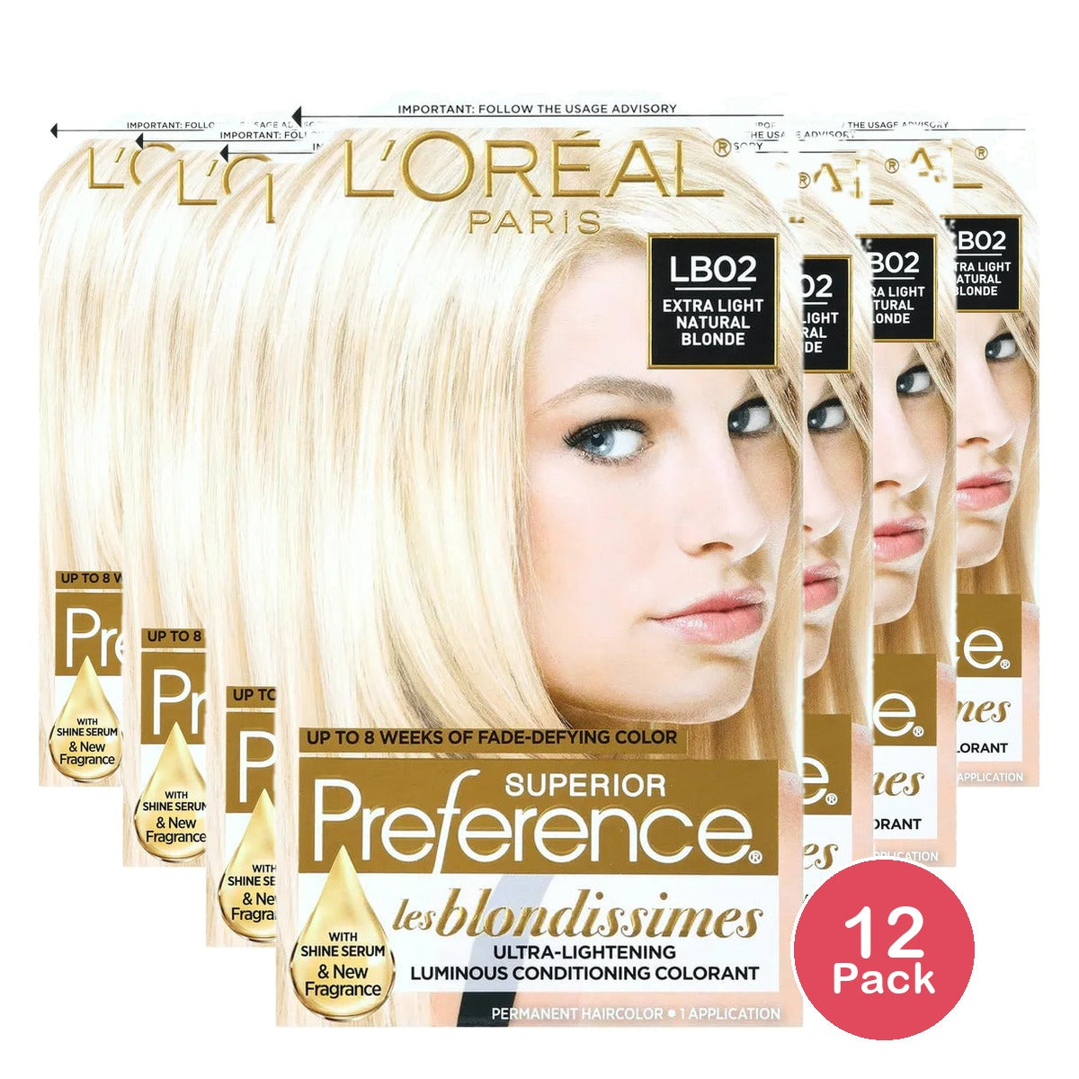 Loreal Superior Preference Les Blondissimes Hair Color Lb02 Extra Light Natural Blonde 16Oz(Pack of 12)