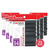 Lot of 84 Donna Collection Foam Hair Rollers (#7826) - Small (5/8") - Black nan (Pack of 72)