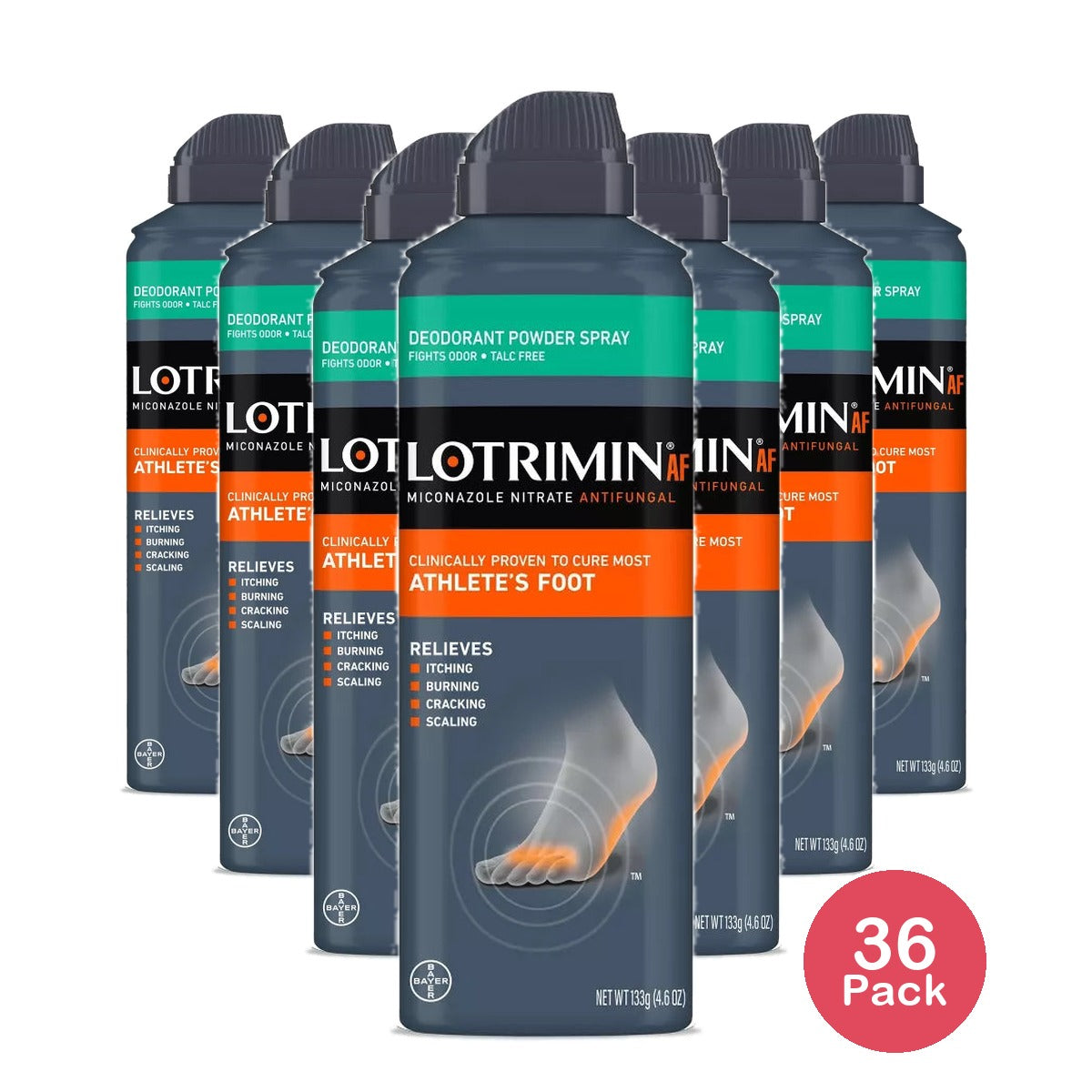 Lotrimin Deodorant Spray Powder - 4.6 Oz (Pack of 36)