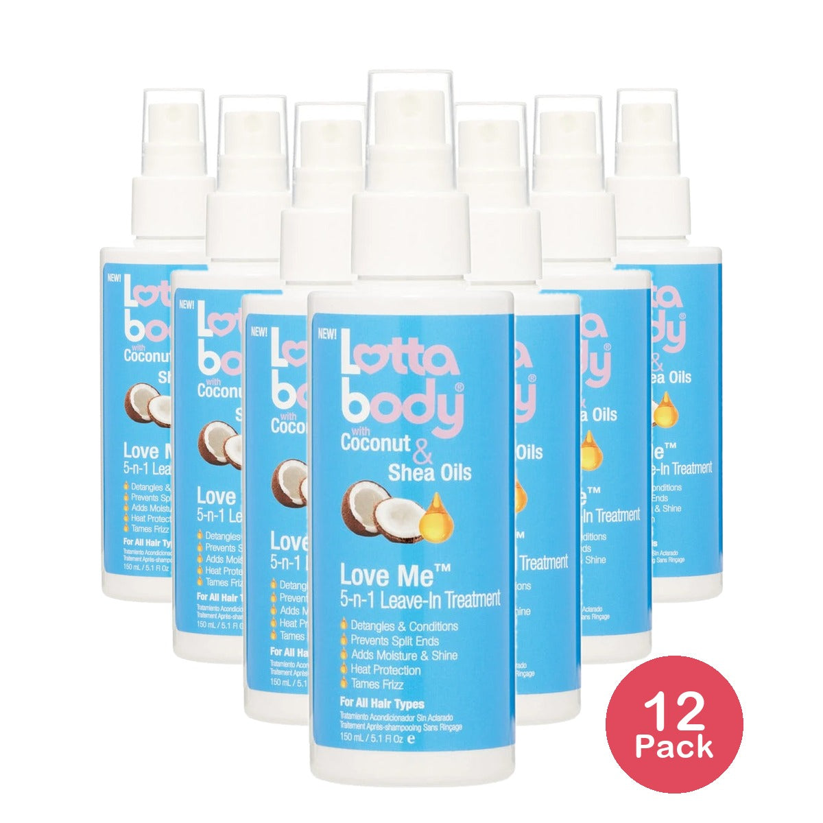 LOTTABODY Love Me 5-n-1 Miracle Styling Creme with Coconut & Shea Oils 5.10 oz (Pack of 12)
