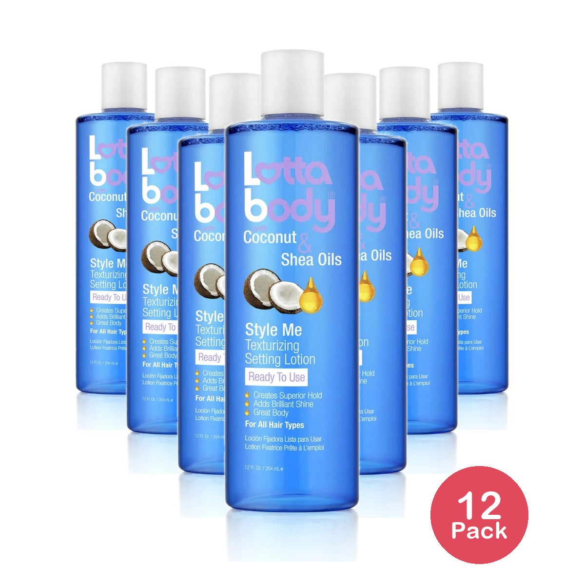 Lottabody Texturizing Setting Lotion Coconut and Shea Oils 12 Fl Oz (Pack of 12)