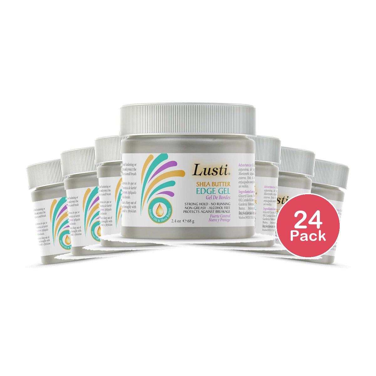 Lusti Shea Butter Edge Gel 2.4 fl oz - Strong Hold - No Running Non-Greasy - 2.4 Fl. Oz (Pack of 24)