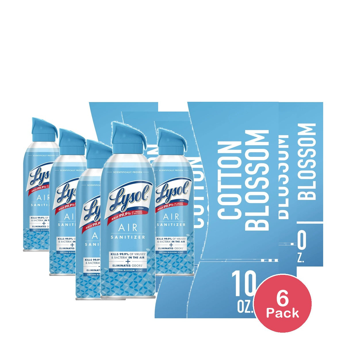 Lysol Cotton Blossom Air Sanitizer Spray - 10 Fl. Oz (Pack of 6)