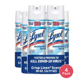 Lysol Crisp Linen Disinfectant Spray Pack Of 2 19Oz (Pack of 4)