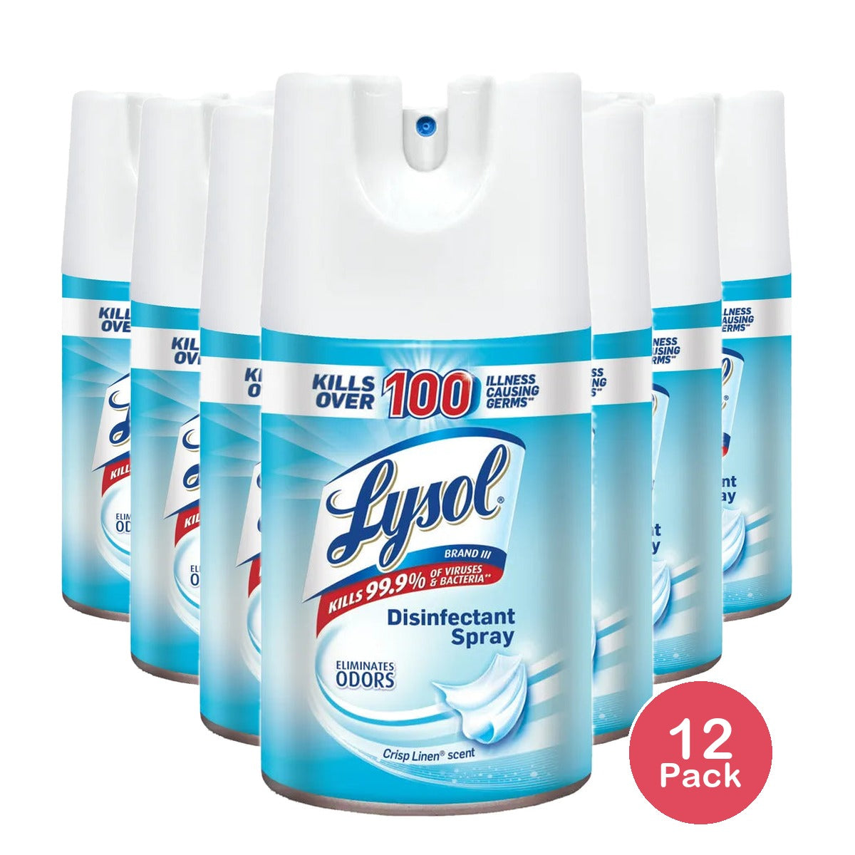 Lysol Crisp Linen Scent Disinfectant Spray 6Oz (Pack of 12)