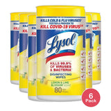 Lysol Disinfectant Wipes Lemon and Lime Blossom 10.50oz (Pack of 6)
