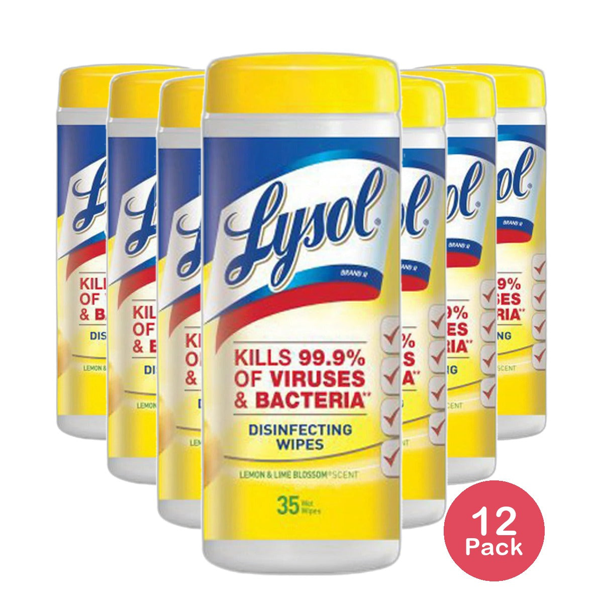 Lysol Disinfecting Wipes Citrus Scent35 Wipes 27.04oz (Pack of 12)