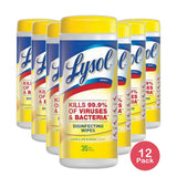 Lysol Disinfecting Wipes Citrus Scent35 Wipes 27.04oz (Pack of 12)