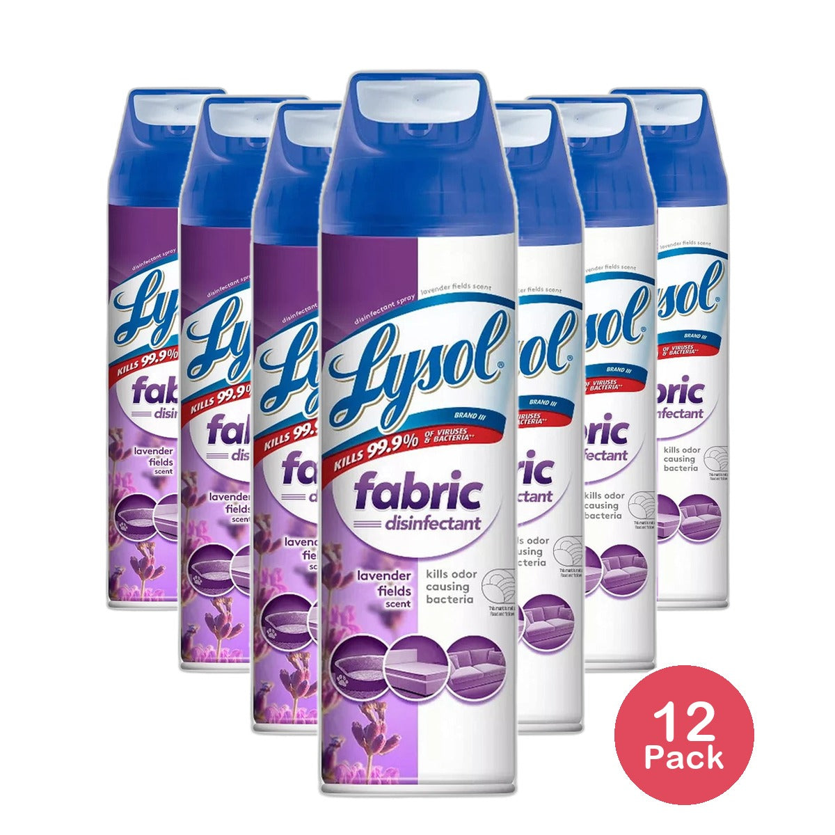 Lysol Lavender Disinfectant Spray Fabric 15Oz (Pack of 12)