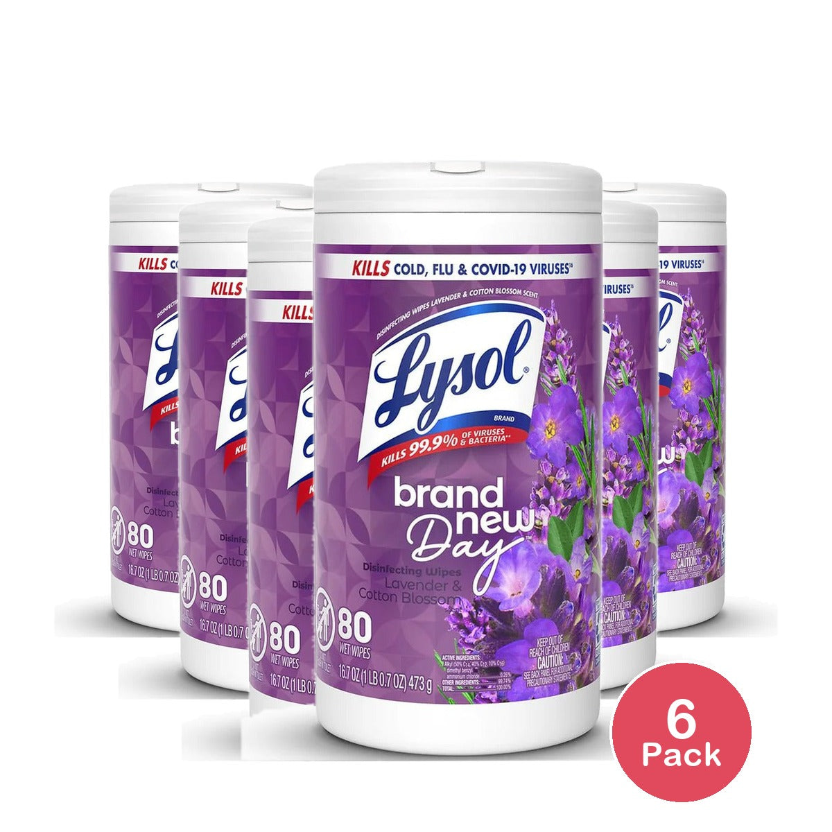 Lysol Multi-Surface Disinfectant Wipes 80 Count (Pack of 6)