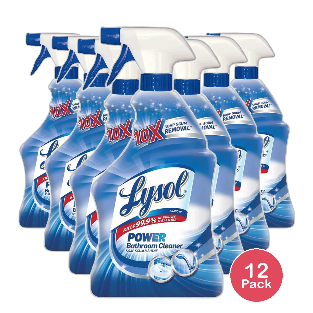 Lysol Power Foaming Cleaning Spray for Bathrooms 32Oz (Pack of 12)