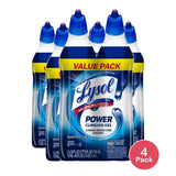 Lysol Power Toilet Bowl Cleaner Gel For Cleaning and Disinfecting Stain Removal Twin Pack 24Oz (Pack of 4)