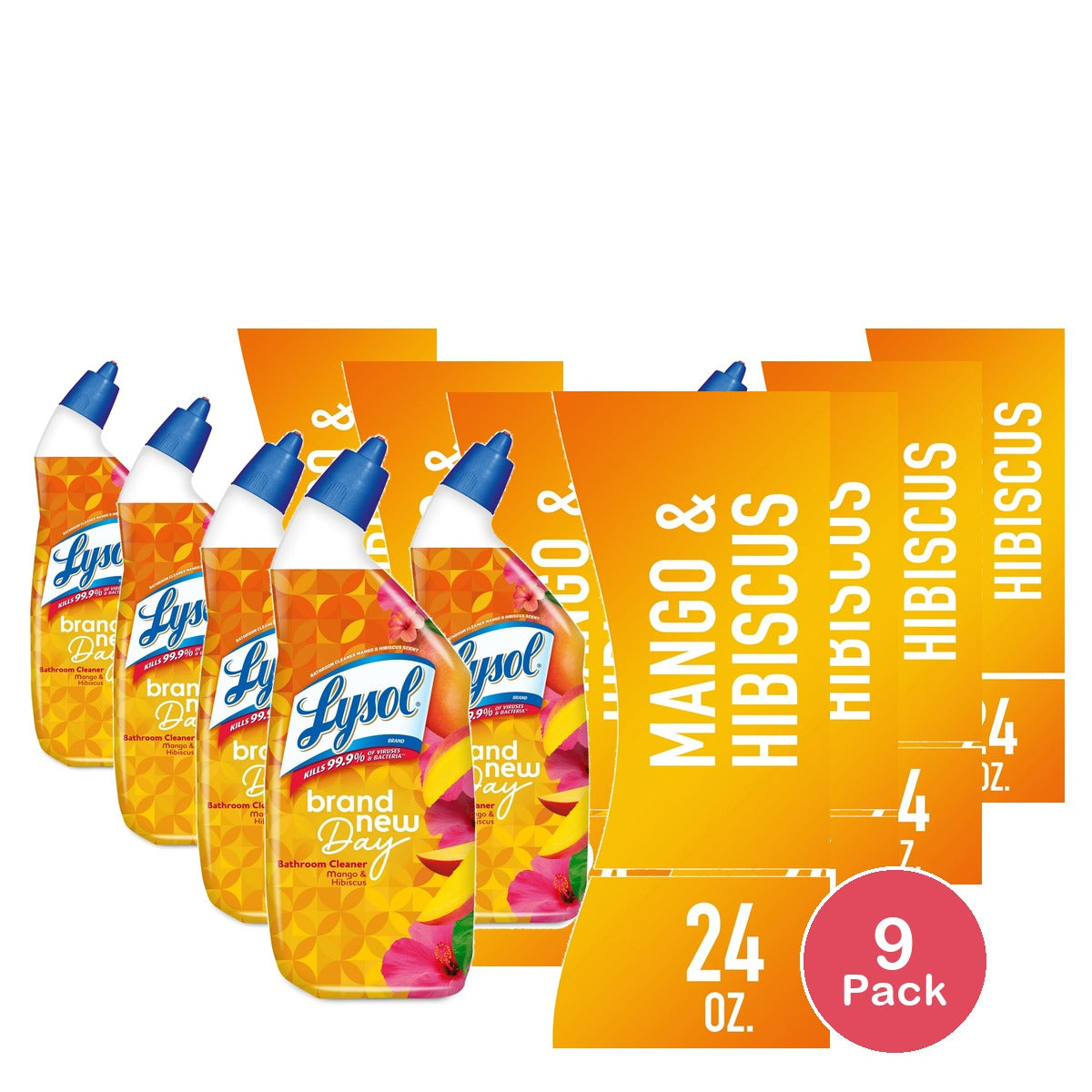 Lysol® Toilet Bowl Cleaner Gel For Cleaning and Disinfecting Stain Removal Br 24 oz (Pack of 9)