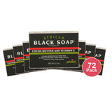 Madina African Black Soap Cocoa Butter with Vitamin E 3.5 oz (Pack of 72)