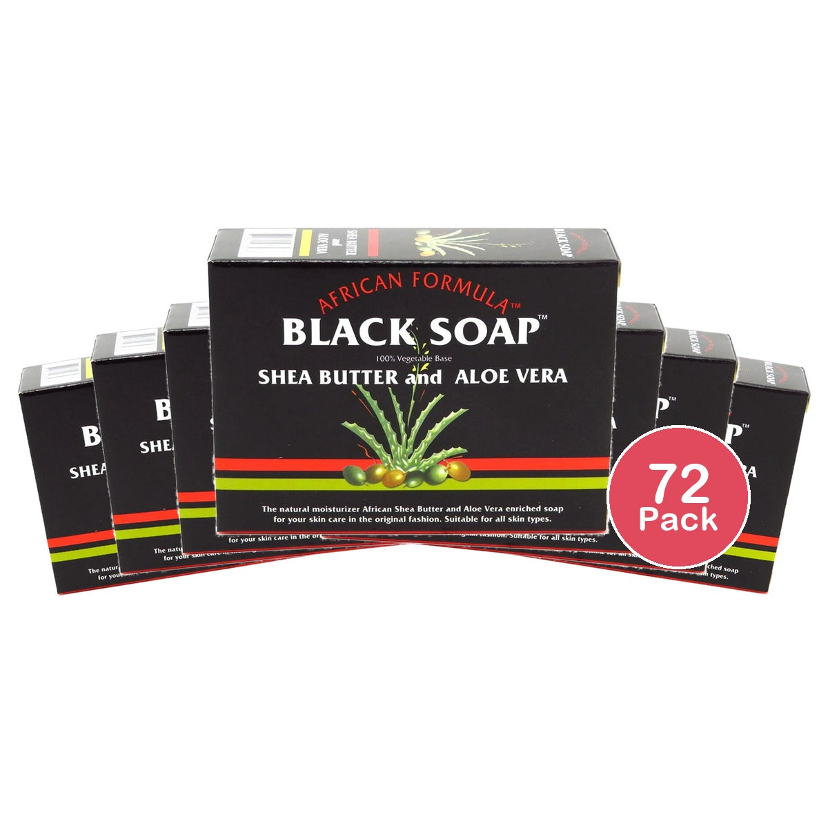 Madina - African Black Soap Shea Butter and Aloe Vera 3.5oz (Pack of 72)