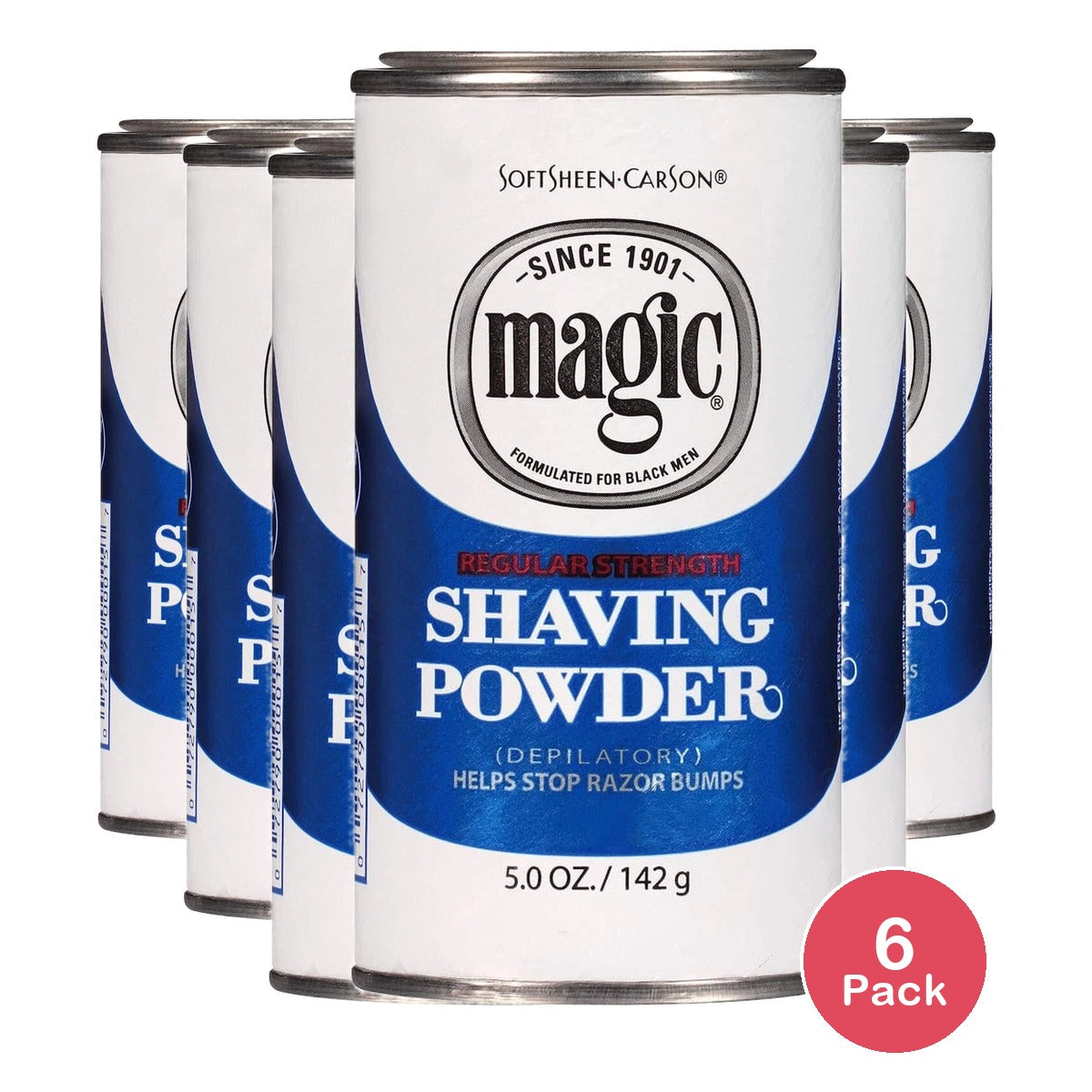 Magic Regular Strength Shaving Powder Hair Removal Depilatories for Men 5 fl oz (Pack of 6)