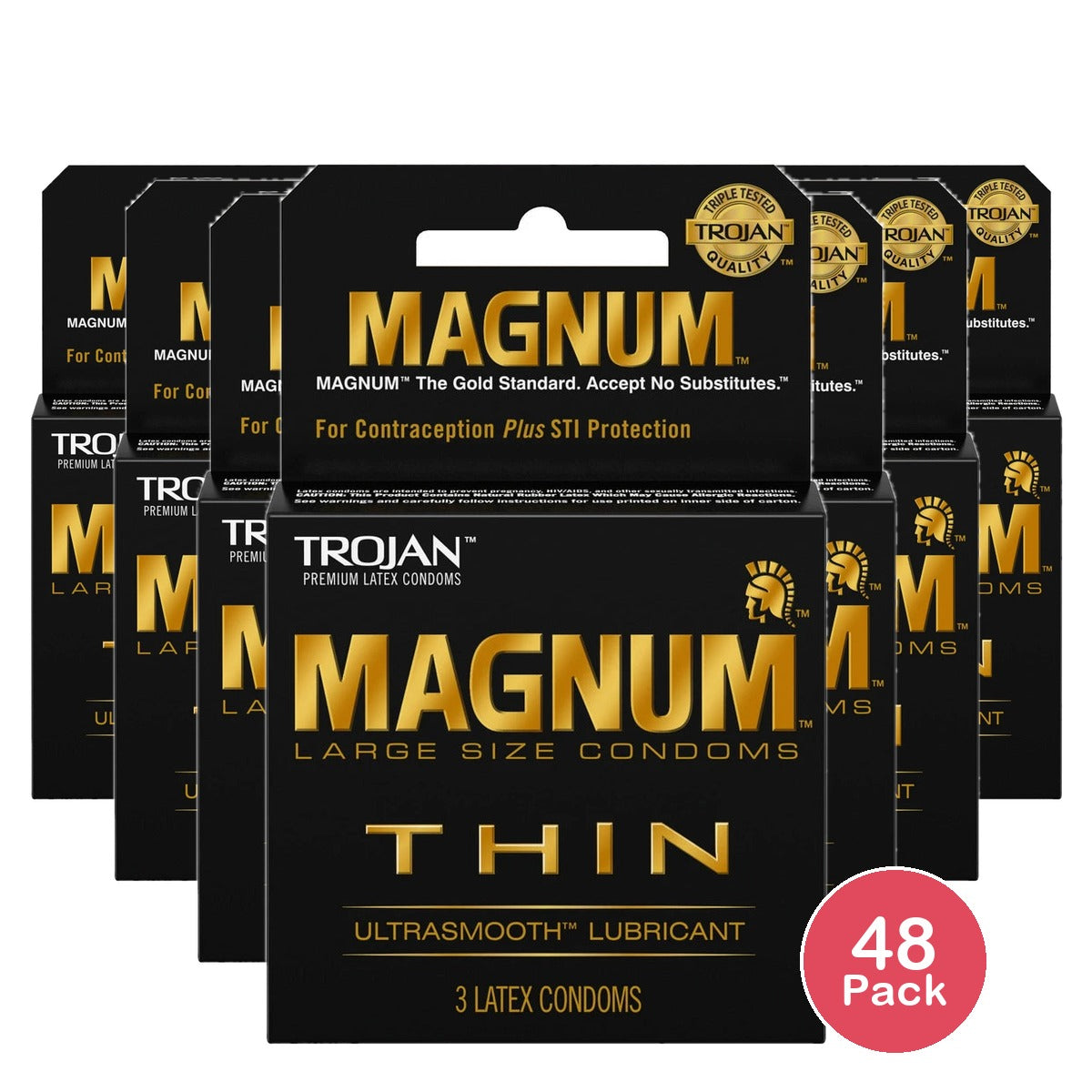 MAGNUM Thin Condoms 3ct (Pack of 48)