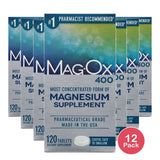 MagOx 400 Magnesium Supplement Tablets, 482.6 mg, 120-Count Bottles 2.4 Oz (Pack of 12)