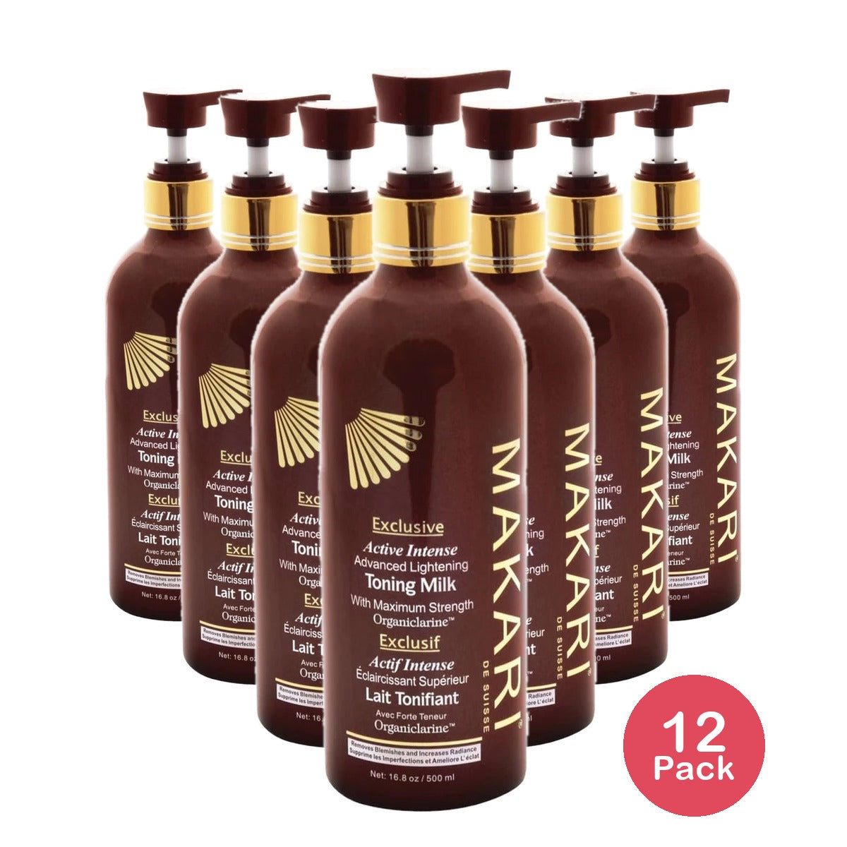 Makari Exclusive Tone Boosting Body Milk 16.8 oz (Pack of 12)