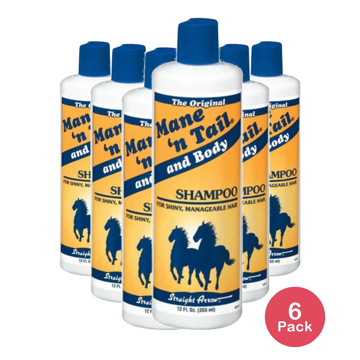 Mane n Tail and Body Original Formula Shampoo 12 oz – High Lather Moisturizing (Pack of 6)