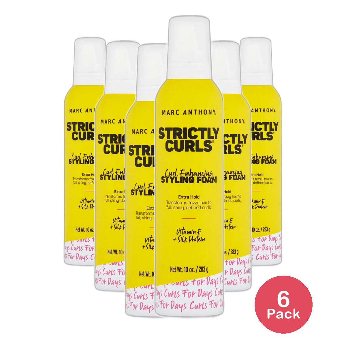 Marc Anthony Strictly Curls Curl Enhancing Styling Foam for Hair 10Oz (Pack of 6)