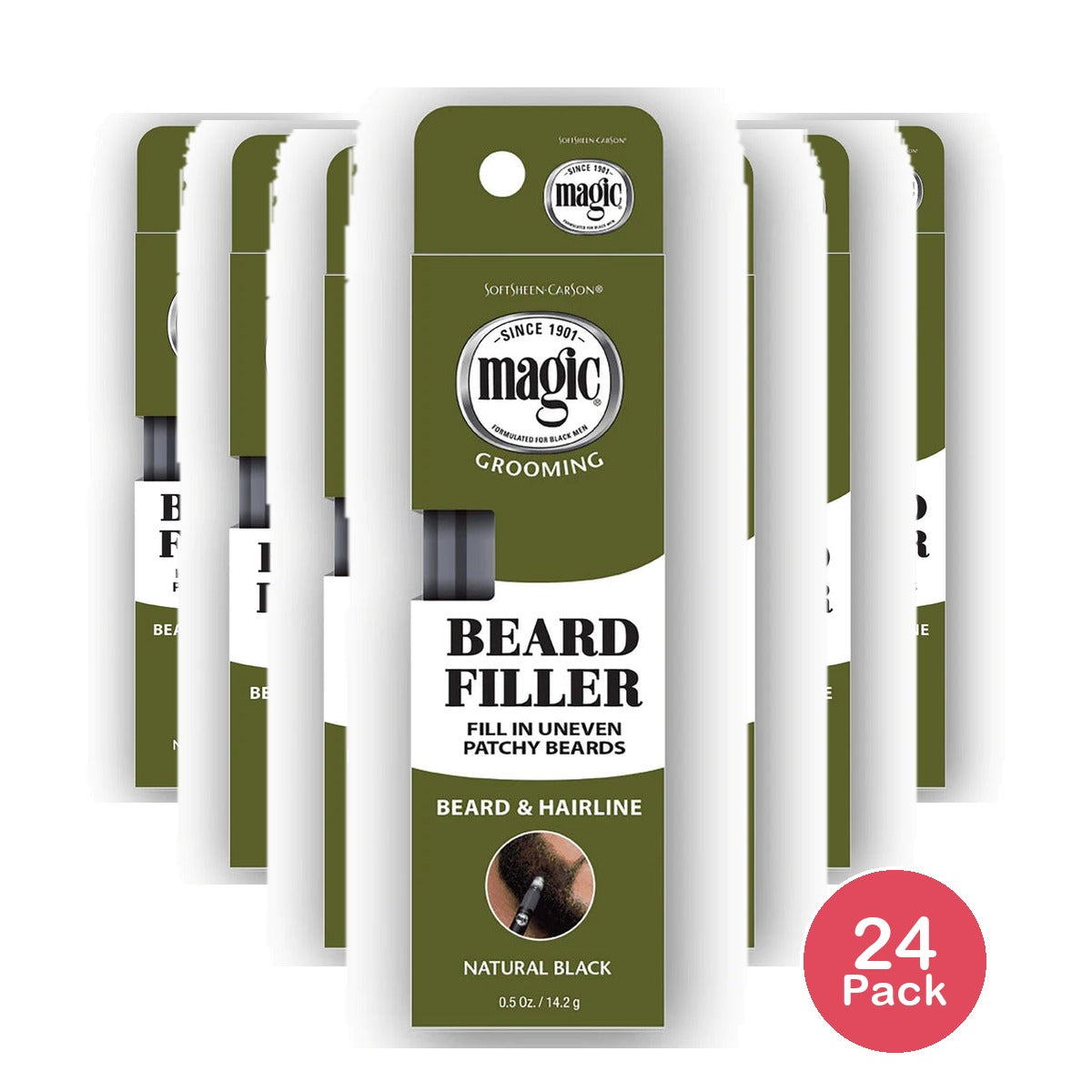 Marilyn Miglin Magic Grooming Beard Filler Quick Drying Hair Color Touch up Stic 0.5 Oz (Pack of 24)