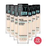 Maybelline Fit Me! Matte + Poreless Foundation, Porcelain, 1 fl Oz (Pack of 72)