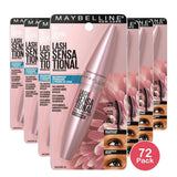 Maybelline Lash Sensational Waterproof Mascara Very Black 0.32oz (Pack of 72)