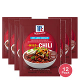 Mccormick 30% Less Sodium Chili Mild Seasoning Mix 1.25 Oz(Pack Of 12)