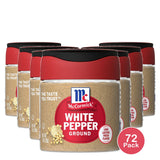 McCormick All Natural Kosher Ground White Pepper Bottle 1 Oz (Pack of 72)