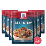 McCormick Classic Beef Stew Seasoning Mix Envelope 1.5 OZ (Pack of 12)