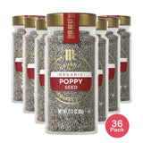 McCormick Gourmet Organic Poppy Seed 2.12 Oz (Pack of 36)