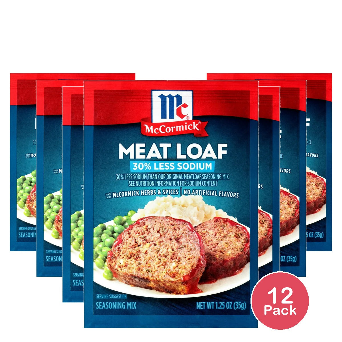Mccormick Meat Loaf Seasoning Mix 30% Less Sodium 1.25Oz (Pack Of 12)
