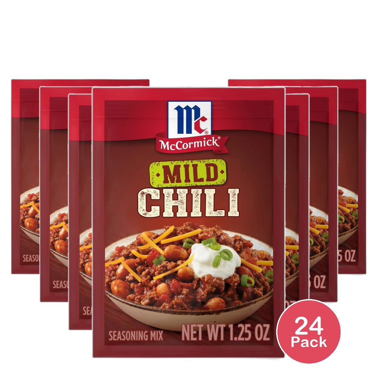 McCormick MILD CHILI Seasoning Mix 1.25oz (Pack of 24)