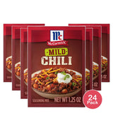 McCormick MILD CHILI Seasoning Mix 1.25oz (Pack of 24)