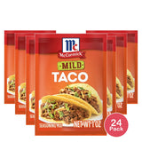 McCormick Mild Taco Seasoning Mix 1 Envelope 1Oz (Pack of 24)