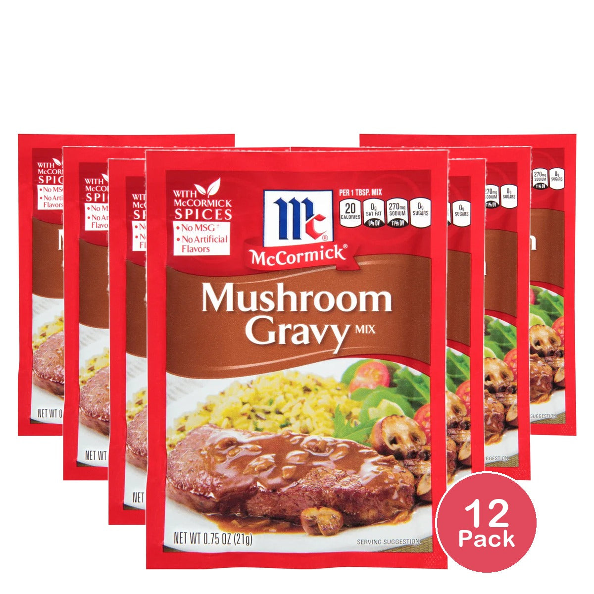 Mccormick Mushroom Gravy Mix 0.75 Oz (Pack Of 12)