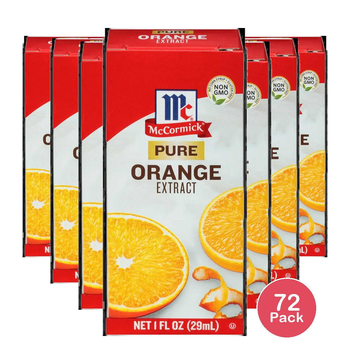 McCormick Non-GMO Gluten Free Pure Orange Extract Box 1 Oz (Pack of 72)