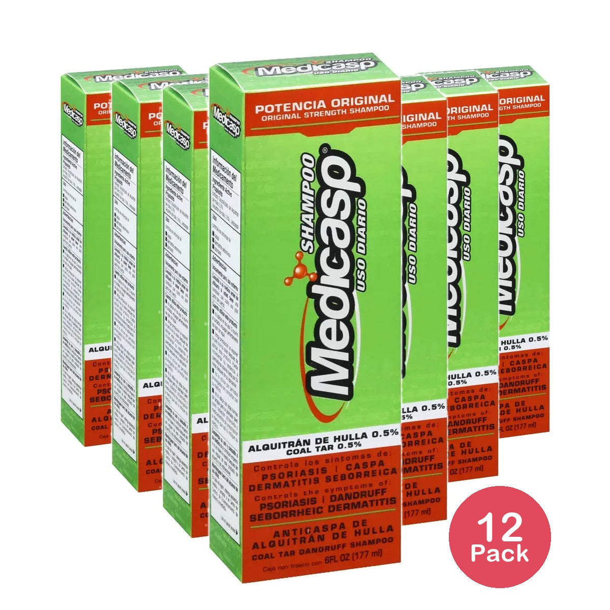 Medicasp Coal Tar Gel Original Strength Dandruff Shampoo 6Oz (Pack of 12)