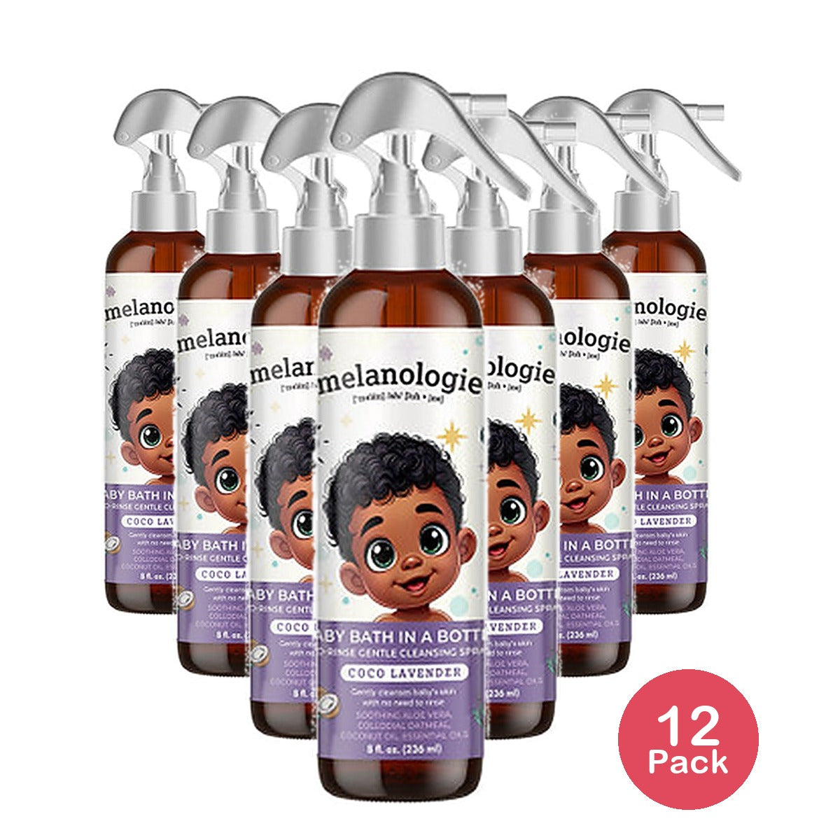 Melanologie Baby Bath Coconut & Lavender 8 Oz (Pack of 12)