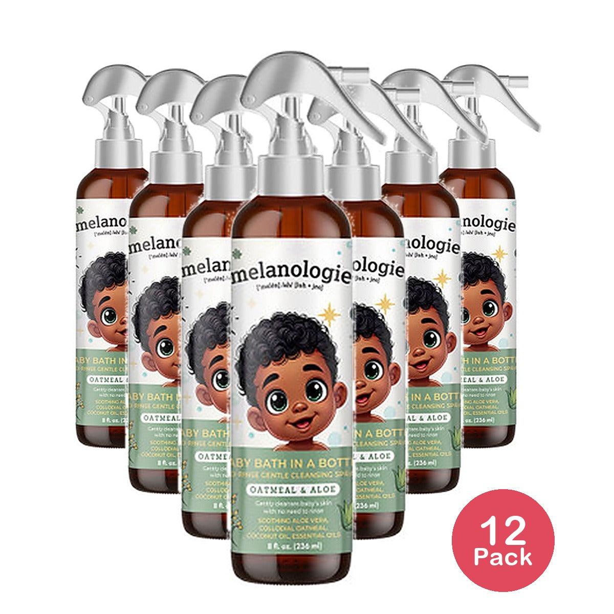 Melanologie Baby Bath Oat & Aloe 8 Oz (Pack of 12)