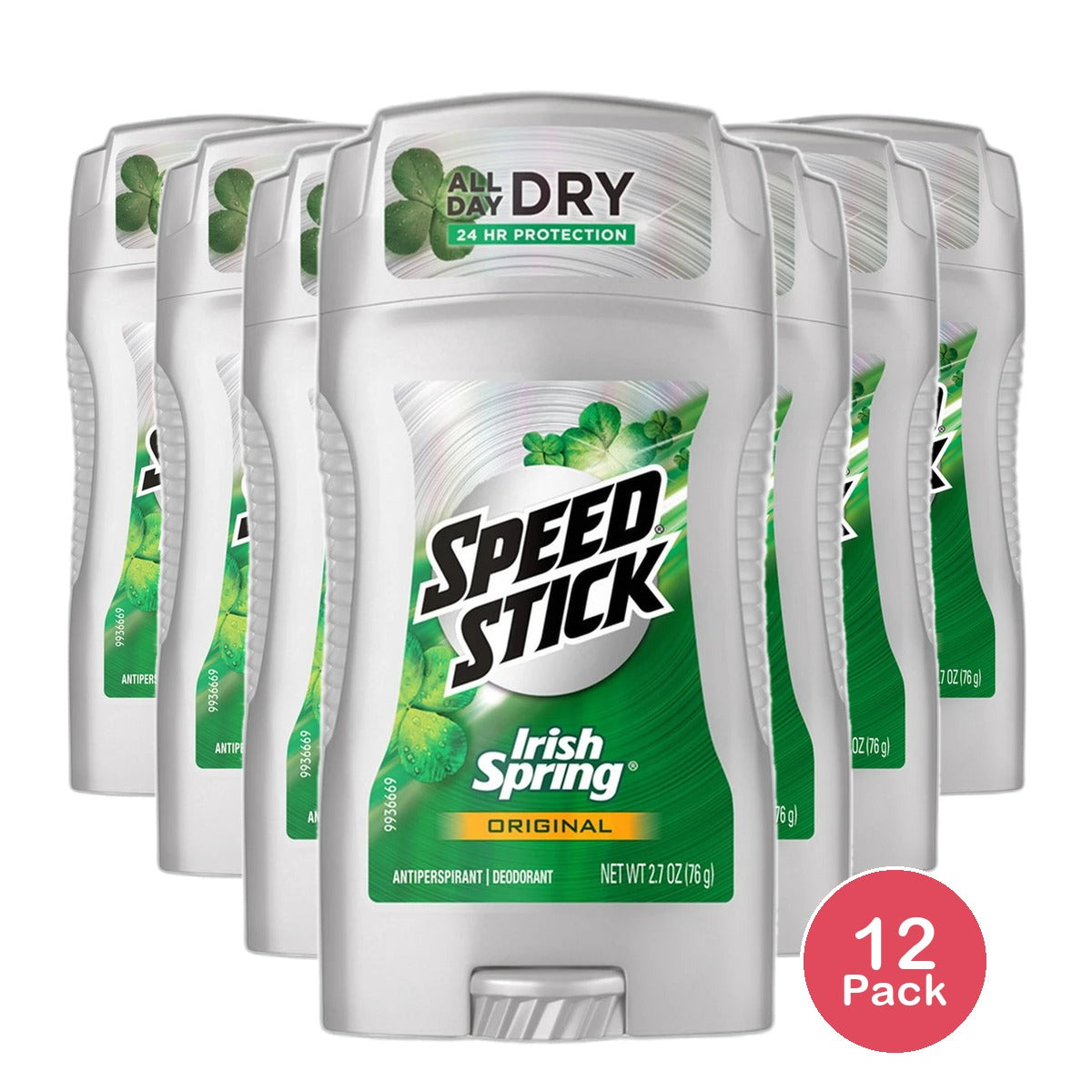 Mennen Speed Stick Antiperspirant Deodorants Irish Spring Original 2.7Oz (Pack of 12)