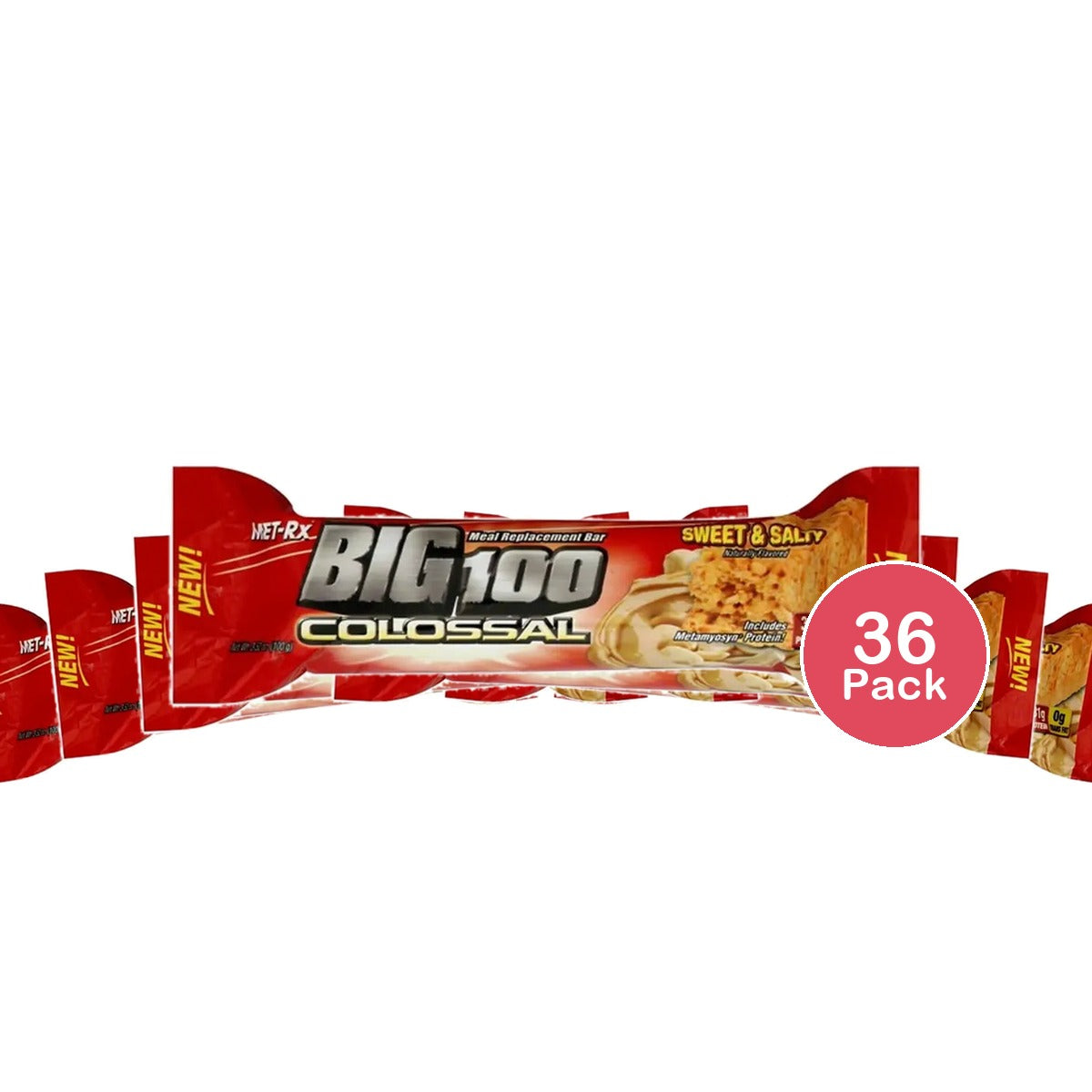 MET-Rx Big 100 Colossal Protein Bar Crispy Apple Pie 3.52 oz (Pack of 36)